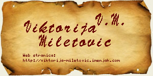Viktorija Miletović vizit kartica